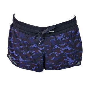 Lululemon Hotty Hot Short Mini Hounds Camo Emperor Blue Black, Lined  sz6 W7A28S